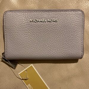 Michael Kors Lavender Pebbled Leather Zip-Around Wallet New with Tag